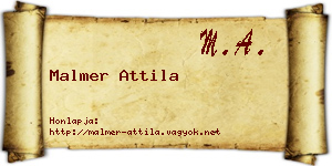 Malmer Attila névjegykártya